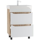 Тумба Домино Bruno, с 2 ящиками, 575×435×790 мм, под раковину Енисей 60, цвет белый матовый - Фото 3