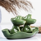Набор для специй Кунгурская керамика «Лягушки», 2 предмета на подставке: солонка, перечница, зелёная - Фото 4