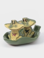 Набор для специй Кунгурская керамика «Лягушки», 2 предмета на подставке: солонка, перечница, зелёная - Фото 6