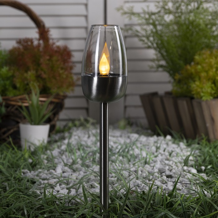 Садовый светильник «Старт» на солнечной батарее, 6 × 38 × 6 см, свечение тёплое белое - Фото 1