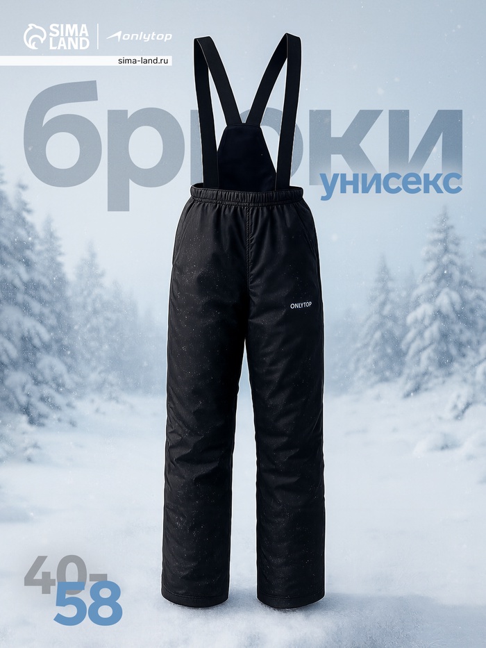 Брюки утеплённые ONLYTOP, р. 42 - Фото 1