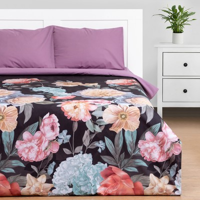 Постельное бельё 2-спальное «Этель» Flowers, поплин