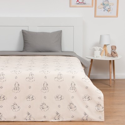 Покрывало 1.5-спальное «Этель. Зайцы в облаках», 145×210 см, хлопок 100%