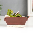 Сувенир полистоун лак "Лягуха отдыхает в кресле с газетой/кружкой" МИКС 10,5х14х6 см (комплект 2 шт) - фото 21675532