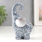Сувенир полистоун "Каменный слонёнок с серебристыми ушами" 8х9,5х13 см - фото 9849439