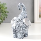 Сувенир полистоун "Каменный слонёнок с серебристыми ушами" 8х9,5х13 см - фото 21675543