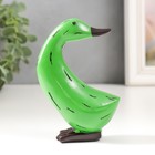 Сувенир полистоун "Зелёный гусь с чёрным клювом" 4х7х10,5 см - фото 21675570