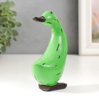 Сувенир полистоун "Зелёный гусь с чёрным клювом" 4х7х10,5 см - фото 21675571