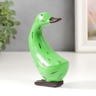 Сувенир полистоун "Зелёный гусь с чёрным клювом" 4х7х10,5 см - фото 21675572