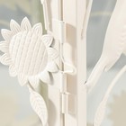 Металлический подсвечник-фонарь на 1 свечу «Птичий сад», стекло, набор 2 шт., d=9, 12 см, белый, 17×17×44 см - фото 23552587