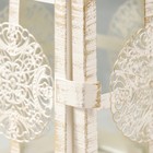 Металлический подсвечник-фонарь на 1 свечу «Круглый цветок», стекло, белый с патиной, 12.5×12.5×30 см - фото 21675602