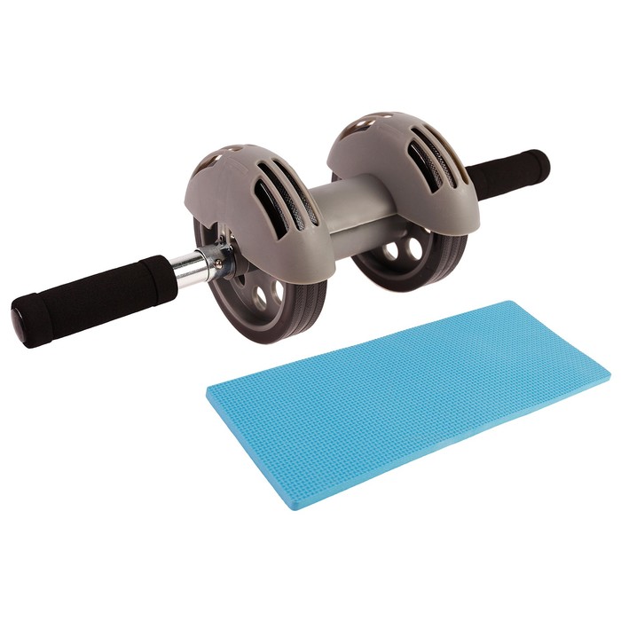 УЦЕНКА Ролик для пресса ONLYTOP, с возвратным механизмом, 2 колеса, с ковриком - Фото 1