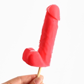 Леденец на палочке XXL «Тренажер», вкус: клубника, 120 г. (18+)