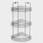 Полка для ванной угловая 3-х ярусная, 20×20×49 см, чёрная - Фото 1