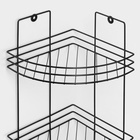 Полка для ванной угловая 3-х ярусная, 20×20×49 см, чёрная - Фото 2