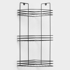 Полка для ванной угловая 3-х ярусная, 20×20×49 см, чёрная - Фото 4