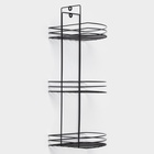 Полка для ванной угловая 3-х ярусная, 20×20×49 см, чёрная - Фото 5