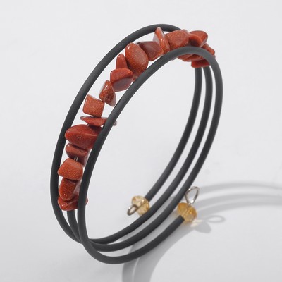 Браслет-пружинка «Авантюрин» галтовка на каучуковом тросе