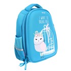 Рюкзак каркасный 36×28×17 см, + пенал, Bruno Visconti «CUTE OWLS. КОКЕТКА», бирюзовый - Фото 2