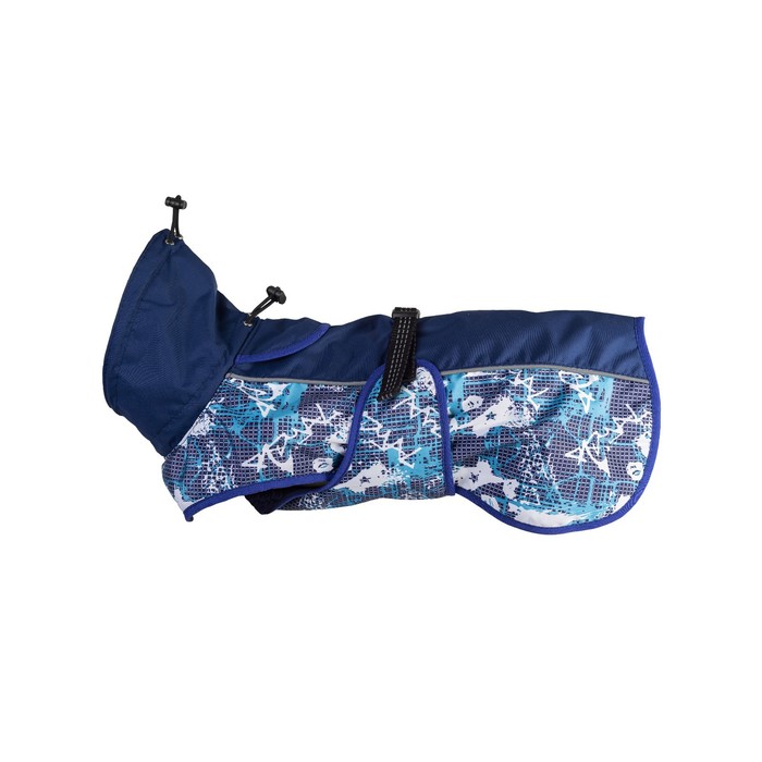 Попона для собак №8 с подкладкой из трикотажной сетки (ДС 60 см) синяя