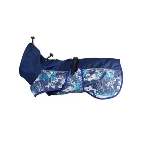 Попона для собак №9 с подкладкой из трикотажной сетки (ДС 65 см) синяя