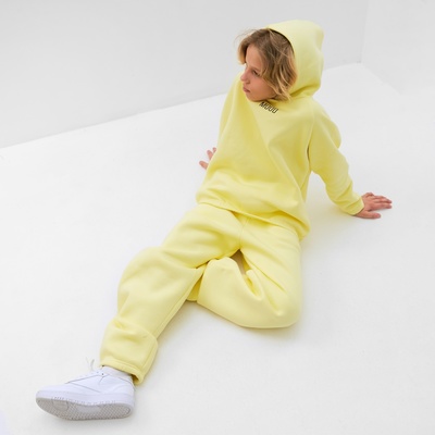 Костюм детский (худи, брюки) MINAKU: Basic Line KIDS, oversize, жёлтый, рост 146 см