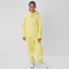 Костюм детский (худи, брюки) MINAKU: Basic Line KIDS, oversize, жёлтый, рост 152 см 7810267 - фото 12513569