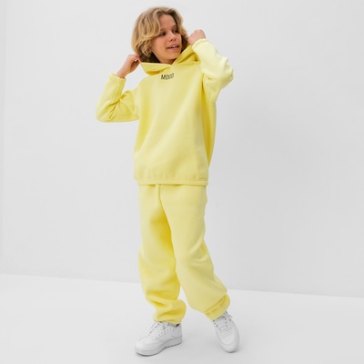 Костюм детский (худи, брюки) MINAKU: Basic Line KIDS, oversize, жёлтый, рост 158 см