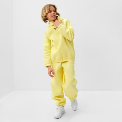 Костюм детский (худи, брюки) MINAKU: Basic Line KIDS, oversize, жёлтый, рост 158 см