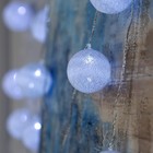 УЦЕНКА Гирлянда «Нить» 5 м с насадками «Клубки белоснежные», IP20, прозрачная нить, 20 LED, свечение белое, 220 В - Фото 3