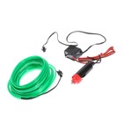 УЦЕНКА Неоновая нить Cartage для подсветки салона, адаптер питания 12 В, 5 м, зелёный - Фото 3