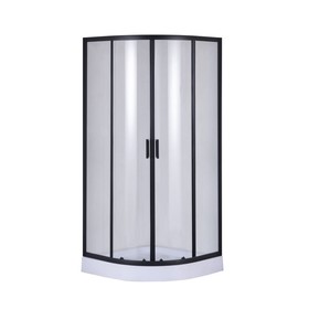 Душевое ограждение Taliente TA-09091CB, 180×90 см, прозрачное, полукруглое, 6 мм, черный