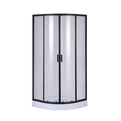 Душевое ограждение Taliente TA-09091CB, 180×90 см, прозрачное, полукруглое, 6 мм, черный
