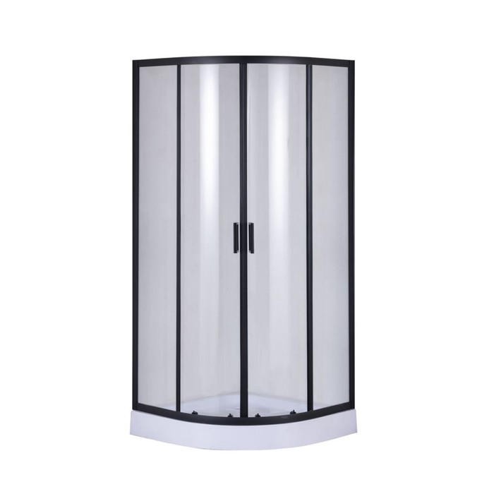 Душевое ограждение Taliente TA-09091CB, 180×90 см, прозрачное, полукруглое, 6 мм, черный