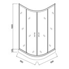 Душевое ограждение Taliente TA-09091CB, 180×90 см, прозрачное, полукруглое, 6 мм, черный - Фото 3