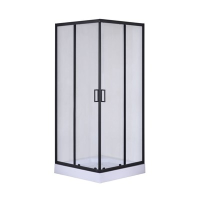 Душевое ограждение Taliente TA-09092CB, 180 х 90 см, прозрачное, квадратное, 6 мм, черный