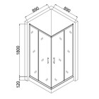 Душевое ограждение Taliente TA-09092CB, 180 х 90 см, прозрачное, квадратное, 6 мм, черный - Фото 3