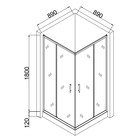 Душевое ограждение Taliente TA-09092CP, 180×90 см, прозрачное, квадратное, 6 мм, хром - Фото 3