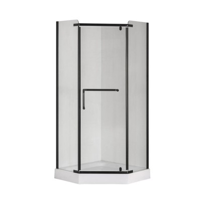 Душевое ограждение Taliente TA-09093CB, 180×90 см, прозрачное, пентагональное, 6 мм, черный