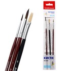 Набор кистей для рисования, синтетика, 3 штуки: № 2, 4, 6, круглые, плоская, с европодвесом - Фото 5