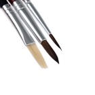 Набор кистей для рисования, синтетика, 3 штуки: № 2, 4, 6, круглые, плоская, с европодвесом - Фото 6