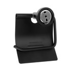 Держатель для туалетной бумаги Accoona, с крышкой, цвет чёрный, латунь - фото 24337902