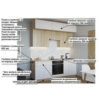 Кухонный гарнитур трехуровневый, без ручек Тальк-1, 2200 Дуб сонома/Белый матовый - Фото 2
