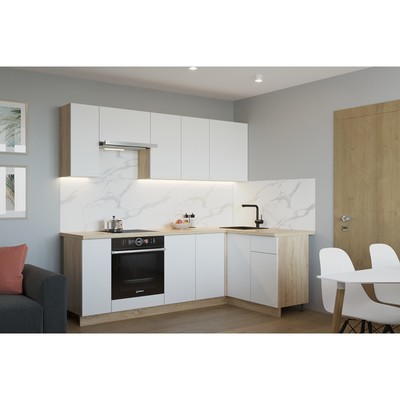 Кухонный гарнитур угловой «Тальк - 2», 2300×1400 мм, цвет дуб сонома/белый матовый