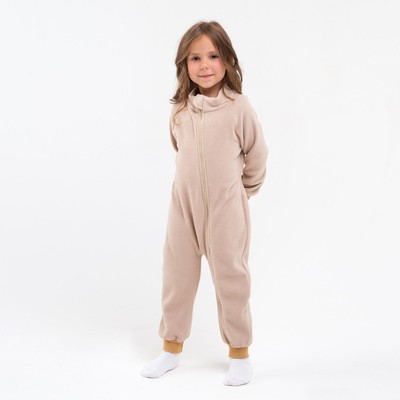 Комбинезон детский, воротник-стойка, бежевый, рост 92-98 см