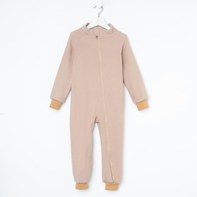 Комбинезон детский, воротник-стойка, бежевый, рост 92-98 см