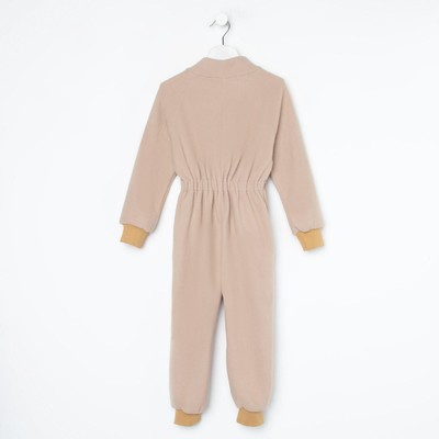 Комбинезон детский, воротник-стойка, бежевый, рост 92-98 см