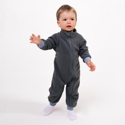 Комбинезон детский, воротник-стойка, серый, рост 92-98 см