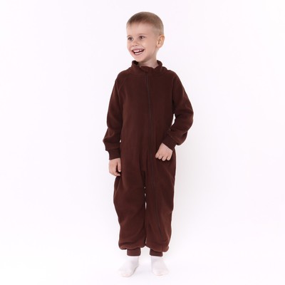 Комбинезон для мальчика флисовый, коричневый, рост 104-110 см