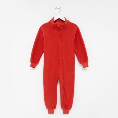 Комбинезон для девочки флисовый, красный, рост 80-86 см